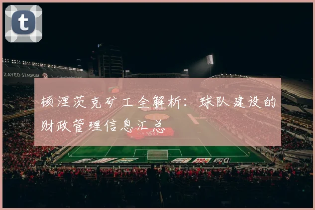 顿涅茨克矿工全解析：球队建设的财政管理信息汇总